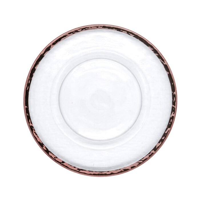 Plato Base Cristal Filo Rosa