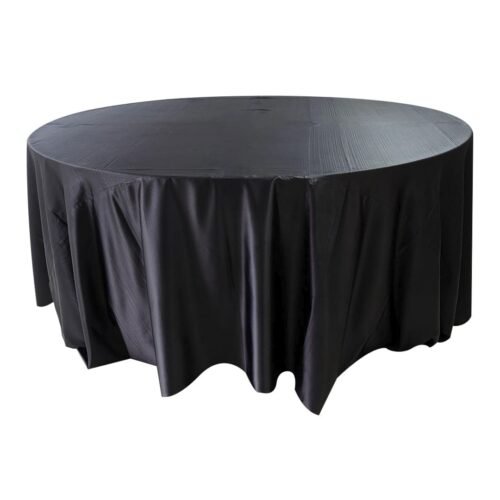 Mantel Redondo Satín Negro