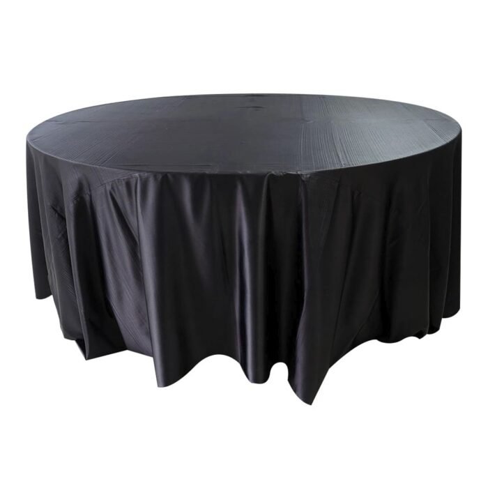 Mantel Redondo Satín Negro
