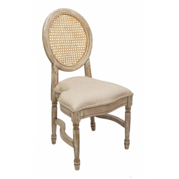 Luis XV Beige Respaldo Bejuco