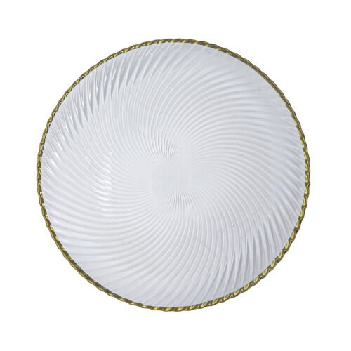 Plato Base Cristal Filo Dorado