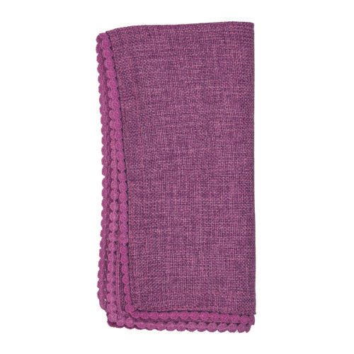 Lino Pompón Floral Mauve