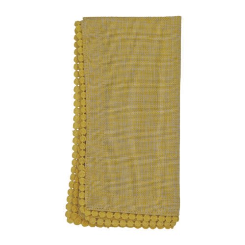 Lino Pompón Floral Amarillo